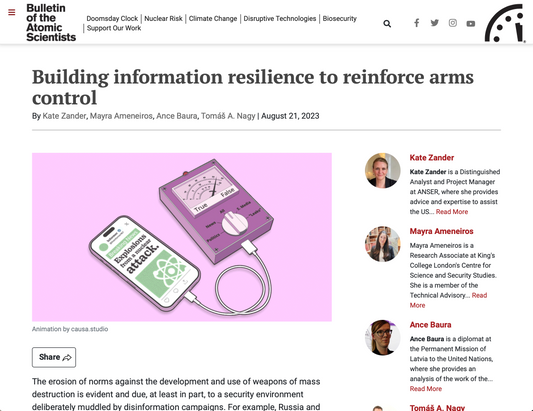 Bulletin of the Atomic Scientist - Building information resilience to reinforce arms control